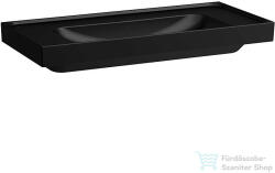 Laufen MEDA 100x46 cm-es falra/bútorra szerelhető, csiszolt aljú mosdó csaplyuk és túlfolyó nélkül, matt fekete H8161197161121 (H8161197161121)