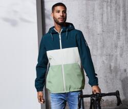 Tchibo Férfi kabát minden időjárásra, sötétkék/menta Kék-fehér-mentaszínű colorblocking minta 60/62