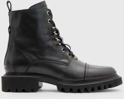 AllSaints bőr csizma Lydia Boot fekete, női, lapos talpú, W040FB - fekete Női 39