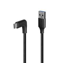 Lindy Cablu USB 3.2-A la USB type C drept/unghi 90 grade 0.5m, Lindy L32012 (L32012)