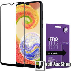 XPRO Samsung Galaxy A04, A04s, A04e, F04, M04, Xpro Flexible 9H Nano Glass rugalmas edzett üveg, 1db, 0.15 mm vékony, A teljes kijelzőt védi, Fekete
