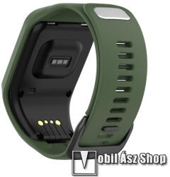  Okosóra szíj - szilikon - SÖTÉTZÖLD - 272mm hosszú - TomTom Spark / Spark 3 / Runner 3 / 2 / Adventurer / Golfer 2
