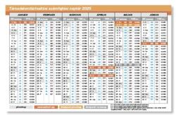 PÁTRIA TB Számfejtési naptár 2025 asztali fekvő 295x190mm