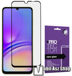 XPRO Samsung Galaxy A05s (SM-A057), A05 (SM-A055), Xpro Flexible 9H Nano Glass rugalmas edzett üveg, 1db, 0.15 mm vékony, A teljes kijelzőt védi, Fekete