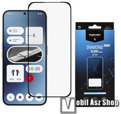 MyScreen Nothing Phone (2a) / (2a) Plus, Myscreen Diamond Glass Lite Edge előlap védő karcálló edzett üveg, 9H, 0.33 mm, A teljes felületén tapad, A teljes kijelzőt védi, Fekete (MD8280DGLFG)
