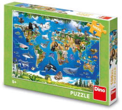 Dino puzzle Állattérkép XL 100 db (DI343566)