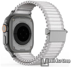 DUX DUCIS YC, Okosóra Trail Band sportszíj, Szövet, Csatos, Légáteresztő, Széles hullámos kialakítás, Fehér, Apple Watch Series 1, 2, 3 38mm, 4, 5, 6, SE 40mm, 7, 8, 9 41mm, 10 42mm
