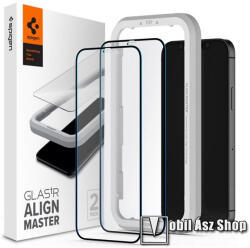 Spigen APPLE iPhone 12, 12 Pro, SPIGEN ALM FC üvegfólia, 2db, 0.2mm, 9H, Fekete (AGL01802)