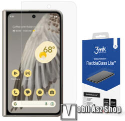 3mk Protection Google Pixel Fold, 3MK FLEXIBLE GLASS LITE előlap védő rugalmas edzett üveg, 1db, Ultravékony, 0.16mm, 6H, 2.5D, A kijelző sík részét védi, Csak a külső kijelzőre, Átlátszó