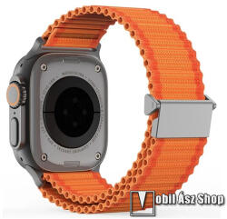 DUX DUCIS YC, Okosóra Trail Band sportszíj, Szövet, Csatos, Légáteresztő, Széles hullámos kialakítás, Narancssárga, Apple Watch Series 1, 2, 3 42mm, 4, 5, 6, SE 44mm, 7, 8, 9 45mm, 10 46mm, Ultra, Ultra 2 49mm