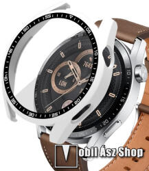  Okosóra műanyag védő tok / keret - FEHÉR - 9H edzett üveg előlap védő is! - HUAWEI Watch GT 3 46mm