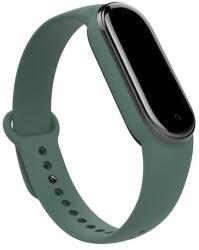  Xiaomi Mi Band 5 / Mi Band 6, szilikon pótszíj, állítható, sötétzöld