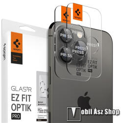 Spigen APPLE iPhone 14 Pro Max, 14 Pro, 15 Pro, 15 Pro Max, SPIGEN OPTIK PRO kameravédő üvegfólia, 2db, 9H, Fekete (AGL05205)