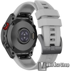 Okosóra szíj - SZÜRKE - szilikon, 22mm széles, QUICKFIT - Garmin Fenix 7 / 6 / 6 Pro / 6 Sapphire / Instinct / 5 / 5 Plus / 5 Plus Sapphire / Forerunner 935 / 745 / 945 / Quatix 3