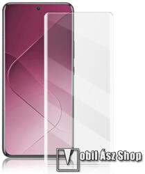 Amorus 3D Full Glue UV Liquid előlap védő karcálló edzett üveg - ÁTLÁTSZÓ - 3D, 9H, 0.3mm, UV lámpával, A teljes kijelzőt védi - Xiaomi 14 Ultra