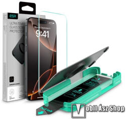 ESR Apple iPhone 16 Pro, ESR ARMORITE, Előlap védő karcálló edzett üveg, 1db, 9H, Felhelyezést segítő keret, A teljes kijelzőt védi, Átlátszó