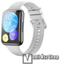 Okosóra szíj - FEHÉR - szilikon, 123mm + 90mm hosszú - HUAWEI Watch Fit 2 Classic Edition / Watch Fit 2 Active Edition