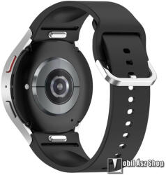  Okosóra szíj - FEKETE - szilikon, csatos, gombos gyorskioldó - 126, 7+88, 5mm hosszú, 20mm széles - SAMSUNG Galaxy Watch4 Classic / Watch4 / Watch5 / Watch5 Pro / Watch6 Classic / Watch6