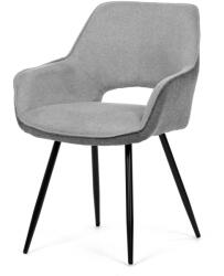 Artium Modern, Ipari stílusú étkezőszék, szürke szövet kárpittal, fekete fém lábbal (CT-S8108_SIL2)