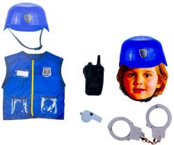  Costum Politist pentru copii, cu vesta si accesorii, albastru, 6 piese, +5 ani, (NBN0000952-2) Costum bal mascat copii