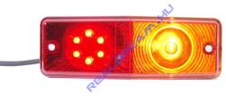 WAS Univerzális keskeny Hátsólámpa, 3 funkciós: helyzetj. +fék (LED-es), index (IZZÓS), 12-24V, 200x70mm, vast 62mm, csavartáv. : 90mm (488-W072) (488-W072udz)
