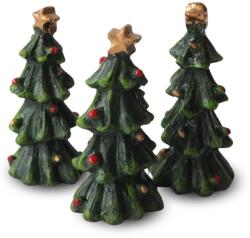 Kerámia karácsonyfa 3db/csomag - kosarbolt