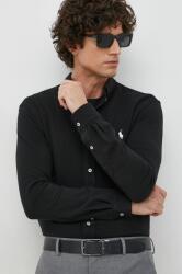 Ralph Lauren pamut ing férfi, legombolt galléros, fekete, regular - fekete XL