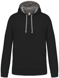 Kariban Férfi pulóver kontrasztos bélésű kapucnival, Kariban KA446, Black/Fine Grey-3XL (ka446bl-fg-3xl)