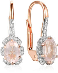 Heratis Forever Fülbevaló rózsakvarcittal 2.00 ct és gyémántokkal IZBR563RN