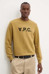 APC A. P. C. pamut melegítőfelső sweat standard grand vpc GOTS zöld, nyomott mintás, COHBN. M27907 - zöld XS