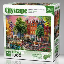 KS Games - Puzzle Apus frumos în Amsterdam - 1 000 piese Puzzle