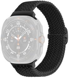 gigapack Pótszíj (egyedi méret, textil, szőtt minta) FEKETE Samsung Galaxy Watch Ultra eSIM 47mm (SM-L705) (GP-163529)