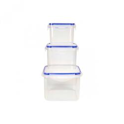 RFL Houseware Set 3 cutii alimente, patrate, 750 ml+1, 36 litri+2, 5 litri, Lugo Clip (R3-912876)