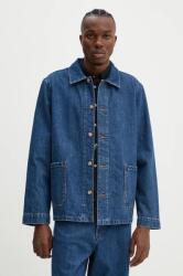 APC A. P. C. farmering veste kerlouan logo férfi, galléros, sötétkék, regular, COHTD. H03205 - sötétkék L