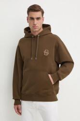 HUGO BOSS pamut melegítőfelső zöld, férfi, nyomott mintás, kapucnis, 50518762 - zöld M