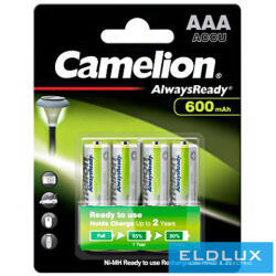 Camelion AlwaysReady Solar NI-MH újratölthető akkumulátor HR03/AAA/600mAh-BP4 (NH-AAA600ARBP4)