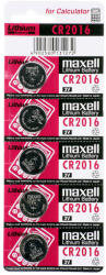 Maxell CR2016 Lítium Gombelem 5db/csomag