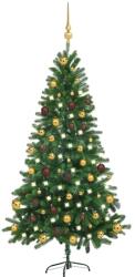 vidaXL Set cu LED-uri&globuri 150 cm verde (3077554)