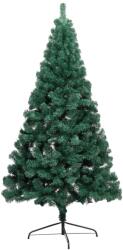 vidaXL Jumătate cu LED si globuri 210 cm verde (3077566)