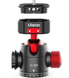 Ulanzi U-100 Gömbfej - Gyorscseretalppal, Vakupapucs Csatlakozóval