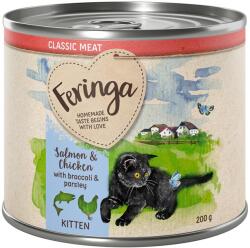 Feringa 6x200g Kitten Feringa nedves kölyökmacskatáp - lazac & csirke