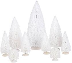 LAALU karácsonyi dekoráció - fehér fák, 22 cm, 9 darab (LAU-6185)