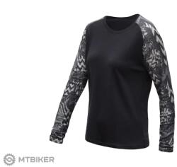 Sensor Érzékelő MERINO BLEND IMPRESS női póló, fekete/zebra (L)