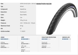 Schwalbe külső 622-30 (28x1.20) marathon racer perf HS429 rg SpC ref ls 395g