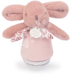 Doudou Iepuraș de pluș Musical Night Light Pink Doudou et Compagnie cu sunete și lumini sunete albe roz 16 cm de la 0 luni (DC4194)
