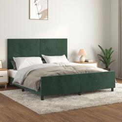vidaXL sötétzöld bársony ágykeret matrac nélkül 160x200 cm (3125644)