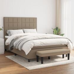 vidaXL tópszínű szövet rugós ágy matraccal 140 x 190 cm (3136593)