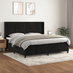 vidaXL fekete bársony rugós ágy matraccal 200x200 cm (3132821)