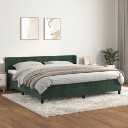 vidaXL sötétzöld bársony rugós ágy matraccal 200x200 cm (3130982)
