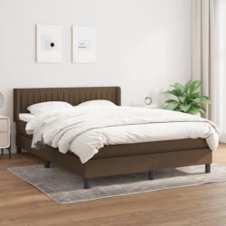 vidaXL sötétbarna szövet rugós ágy matraccal 140 x 190 cm (3129868)